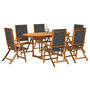Voir la diapositive 1 : VIDAXL Ensemble a Manger de jardin 7pcs bois d'acacia solide textilene