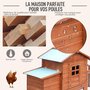 PAWHUT Poulailler cottage cage à poules sur pied dim. 190L x 66l x 116H cm multi-équipement bois massif pin pré-huilé