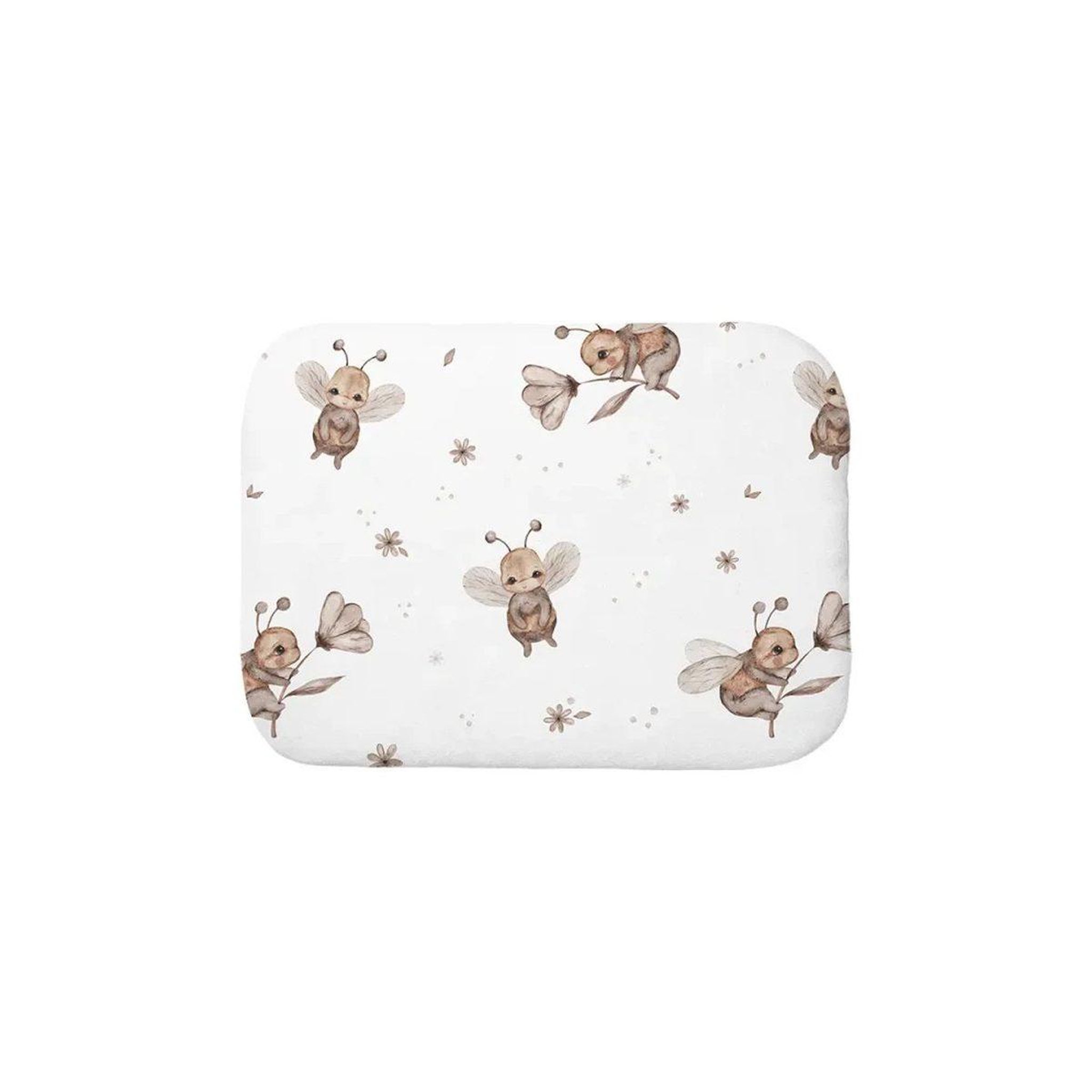 WALDIN Oreiller bébé 40 × 30 cm - motif abeilles, blanc