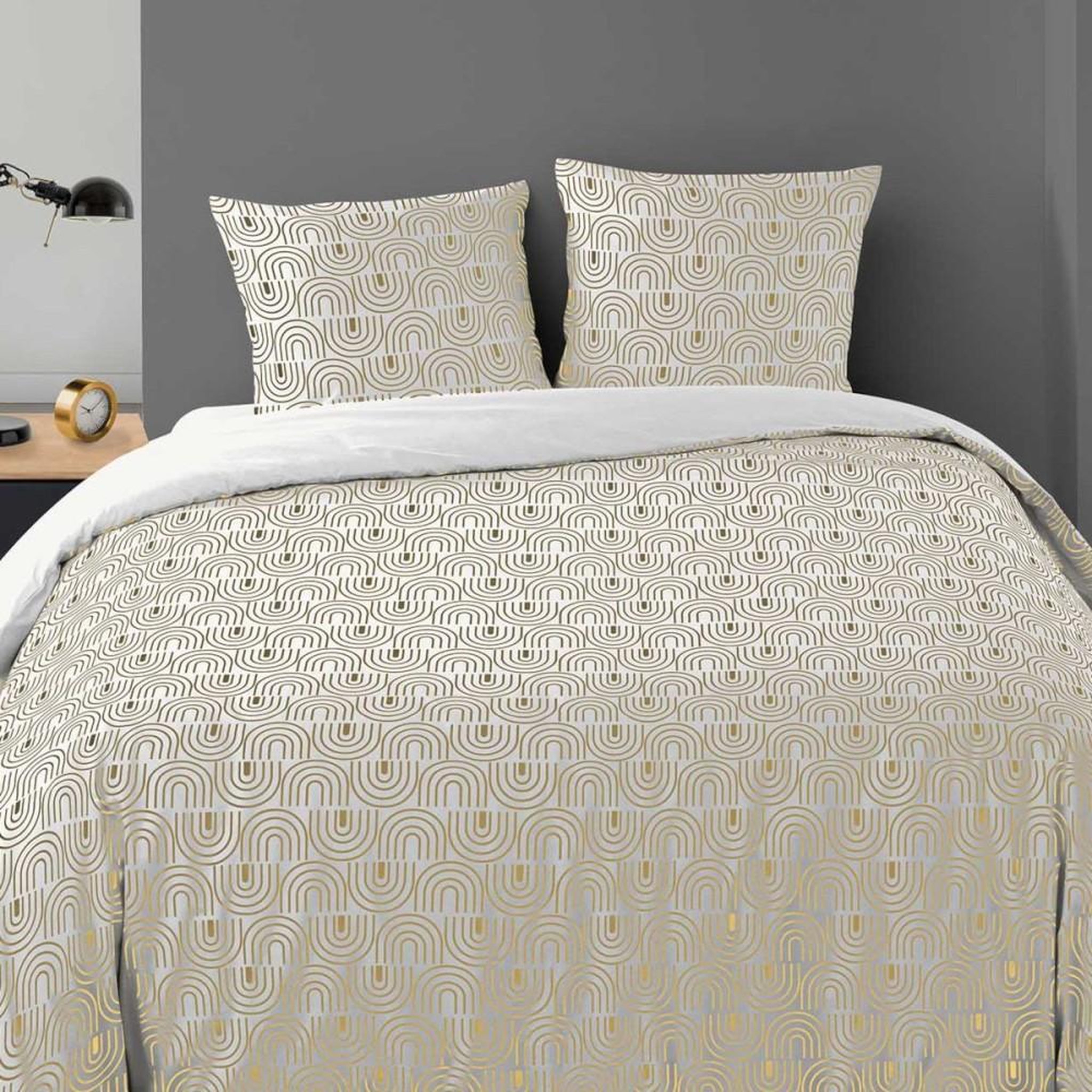 Voir la diapositive 2 : Douceur d'Intérieur Housse de couette 240x220 + 2 taies GEOR microfibre