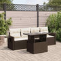 Voir la diapositive 1 : VIDAXL Salon de jardin avec coussins 5 pcs marron resine tressee