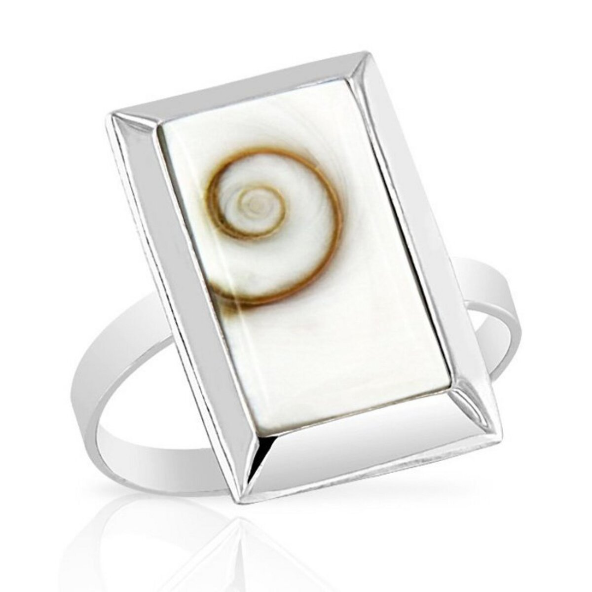 PLANETYS Bague Oeil de Sainte Lucie Argent 925 rectangulaire pas