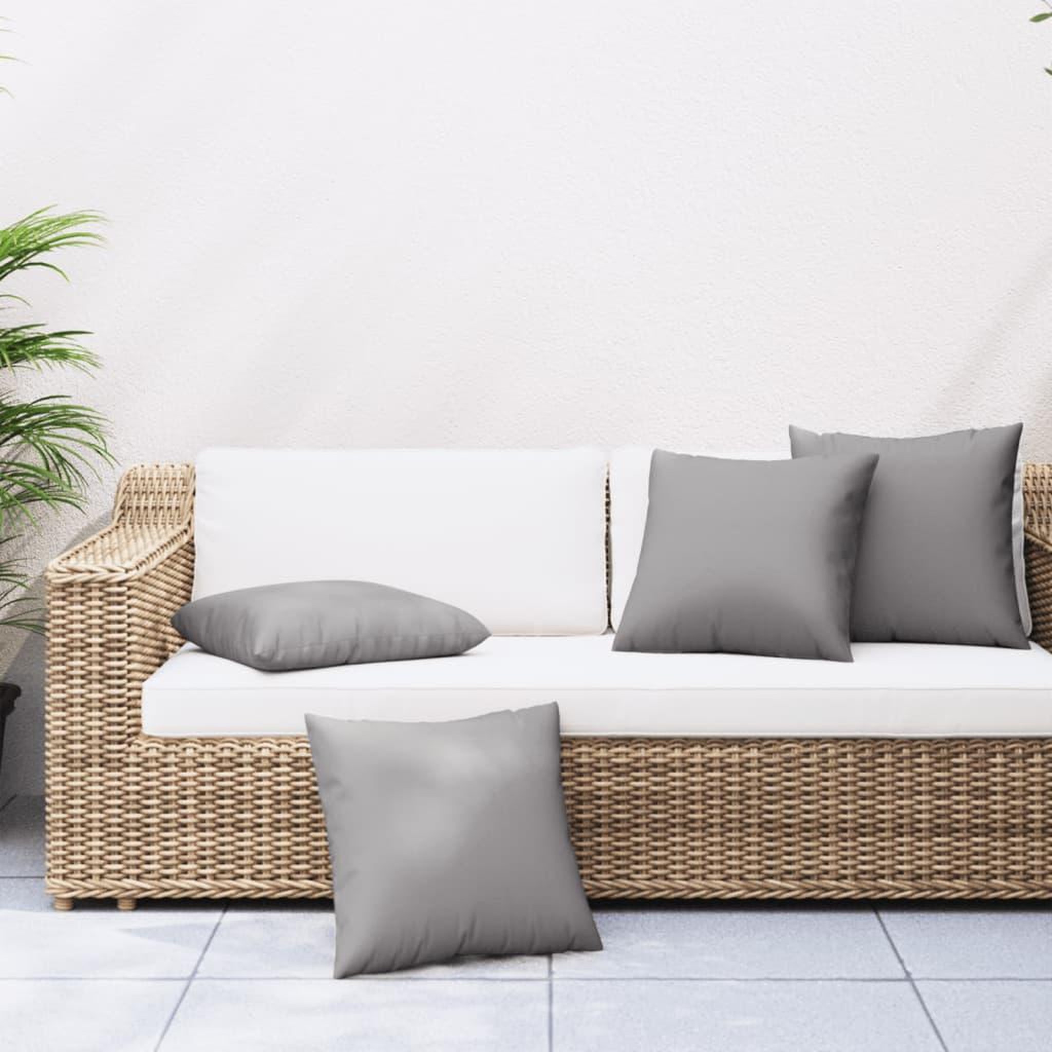 VIDAXL Coussins de canape lot de 4 gris 50x50 cm tissu