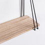 Voir la diapositive 3 : VS VENTA-STOCK Set de 3 étagères murales Airas en métal noir et bois de paulownia
