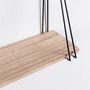 Voir la diapositive 3 : VS VENTA-STOCK Set de 3 étagères murales Airas en métal noir et bois de paulownia