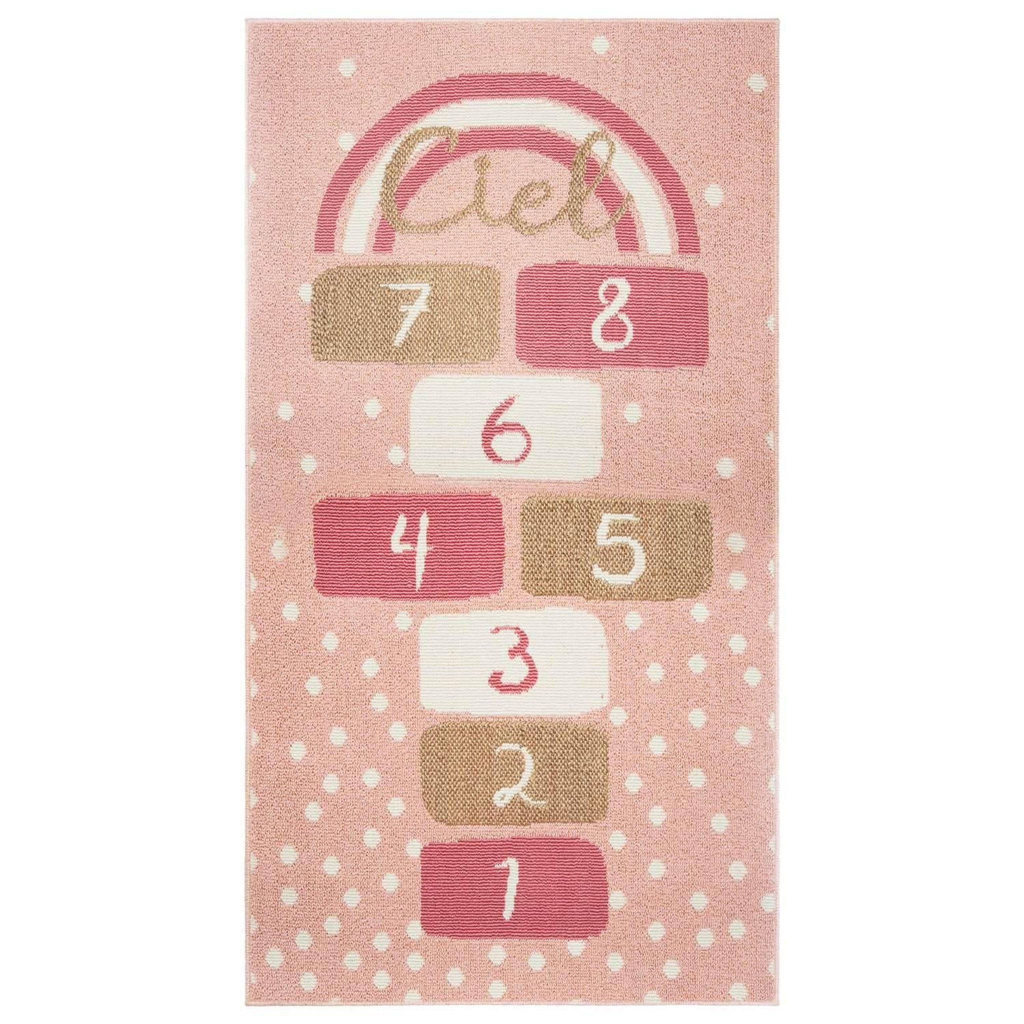 ATMOSPHERA Tapis enfant rectangulaire marelle - 80 x 150 cm - rose