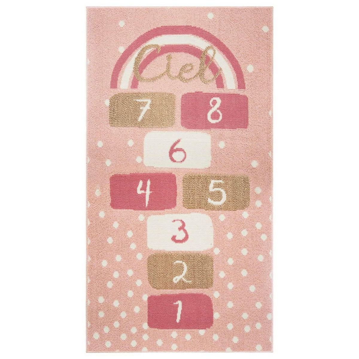 ATMOSPHERA Tapis enfant rectangulaire Marelle - 80 x 150 cm - Rose