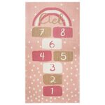 ATMOSPHERA Tapis enfant rectangulaire Marelle - 80 x 150 cm - Rose