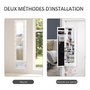 Voir la diapositive 4 : HOMCOM Armoire à bijoux avec miroir - 5 tiroirs coulissants, 2 compartiments latéraux avec crochets, rangement haut à bagues verrouillable - MDF blanc