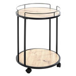 Paris Prix Desserte de Cuisine Ronde  Ascola  60cm Noir & Chêne