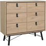 Voir la diapositive 1 : MARKET24 Commode RY - 6 Tiroirs - Décor Chene - L101,8 x P40,1 x H94,8 cm