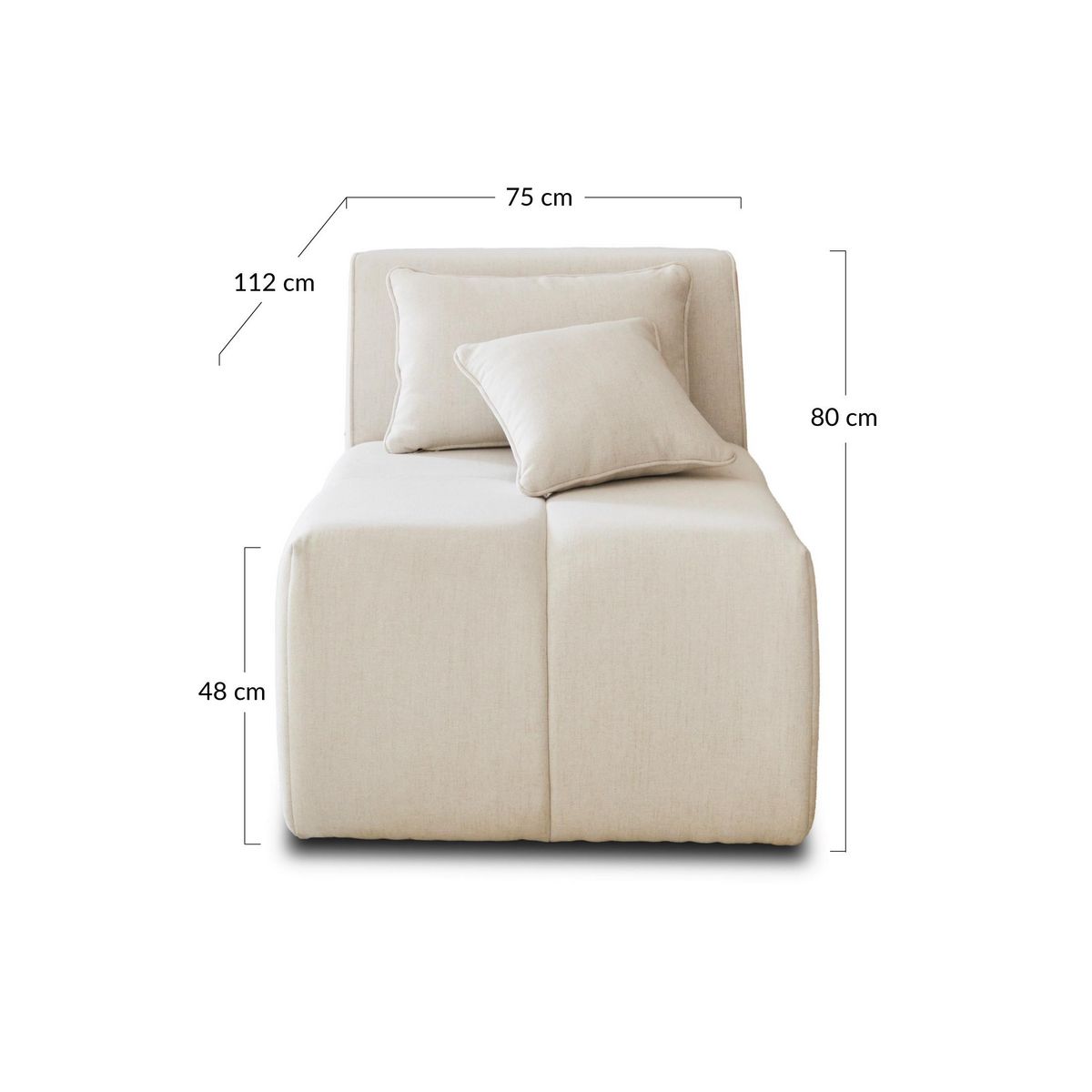 LISA DESIGN Caracas - module d'assise - en tissu