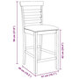 Voir la diapositive 6 : VIDAXL Tabourets de bar avec coussins 2 pcs marron bois massif d'hevea