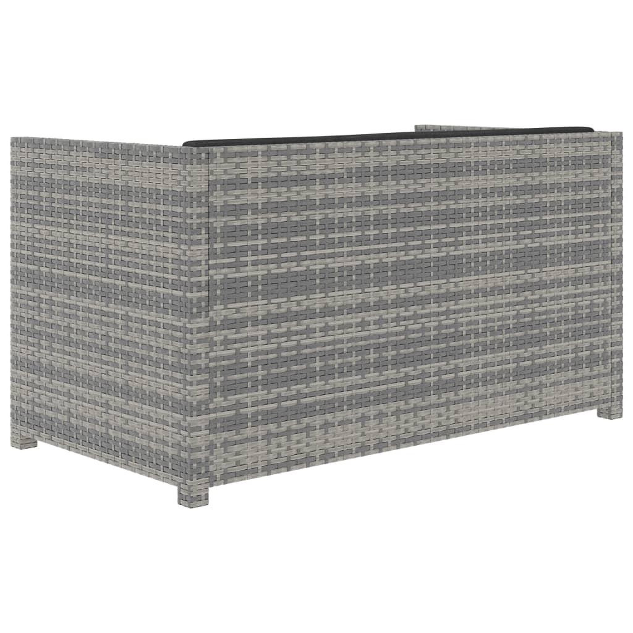 Voir la diapositive 4 : VIDAXL Salon de jardin 5 pcs avec coussins resine tressee gris
