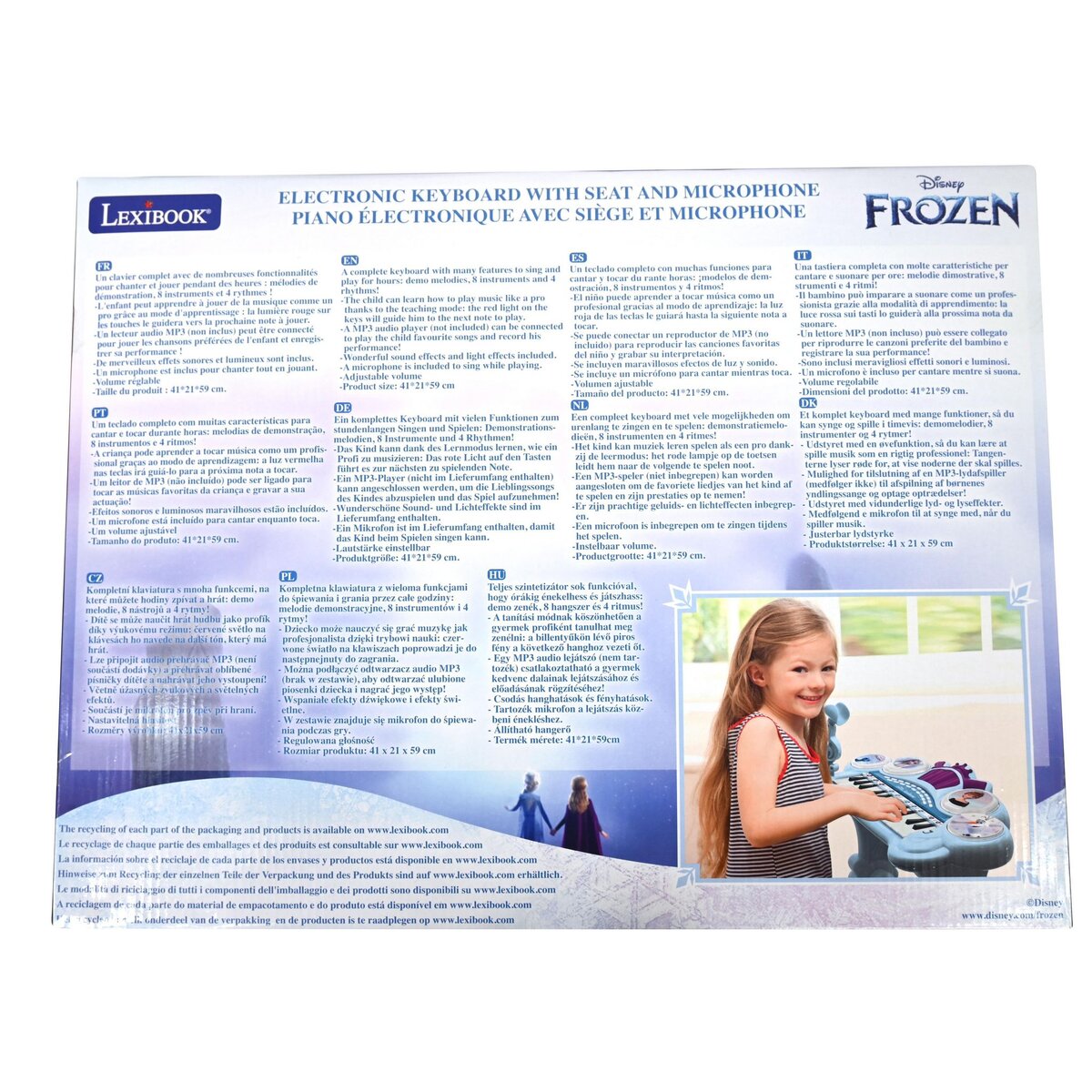 Lexibook Piano électronique La Reine des Neiges avec siège et micro