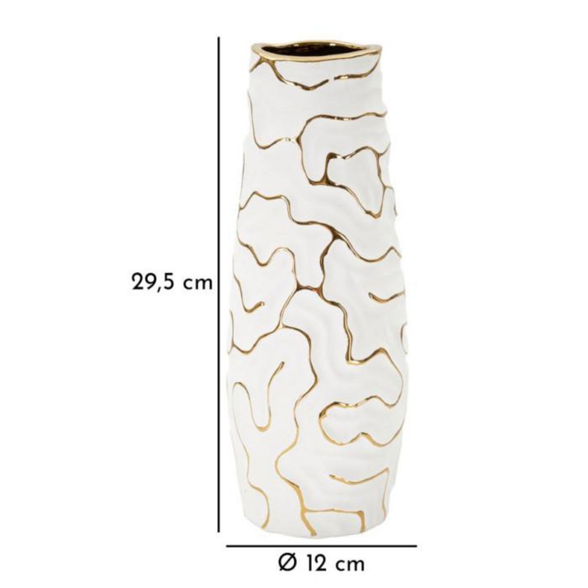 Paris Prix Vase Design en Céramique  Lia  29cm Blanc