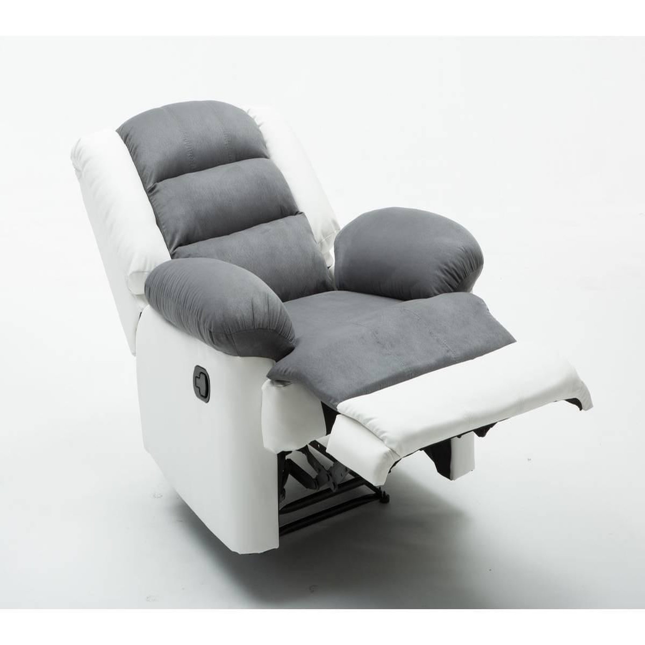 Voir la diapositive 4 : Habitat et Jardin Fauteuil relax  Buckingham  - 85 x 93 x 100 cm - Blanc / Gris clair