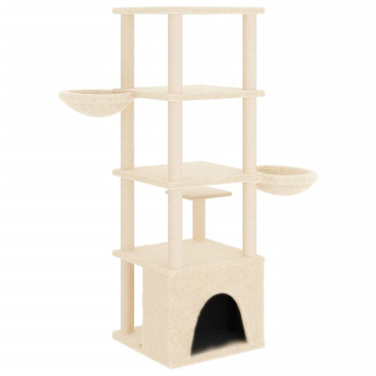 VIDAXL Arbre a chat avec griffoirs en sisal creme 147 cm