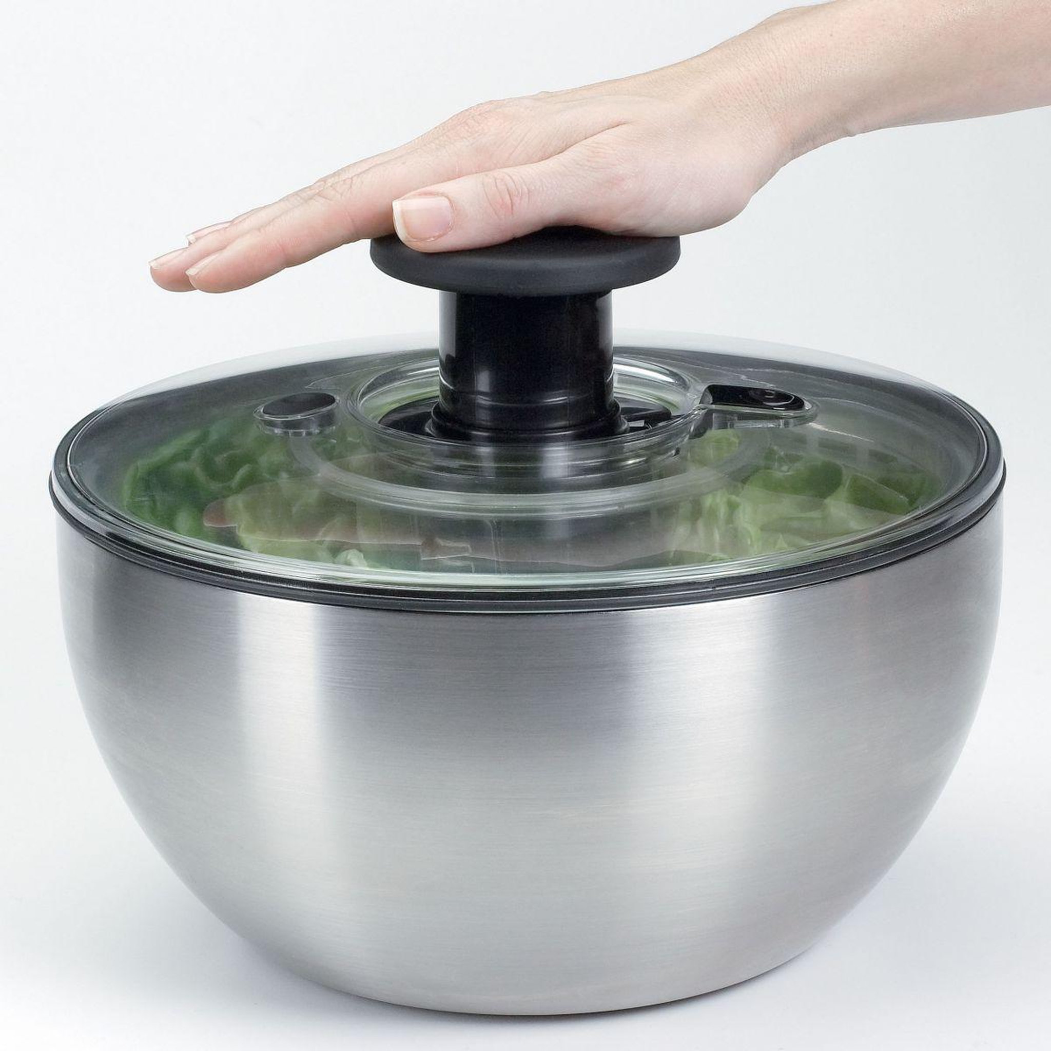 Voir la diapositive 2 : OXO Essoreuse à salade à salade inox 26 cm