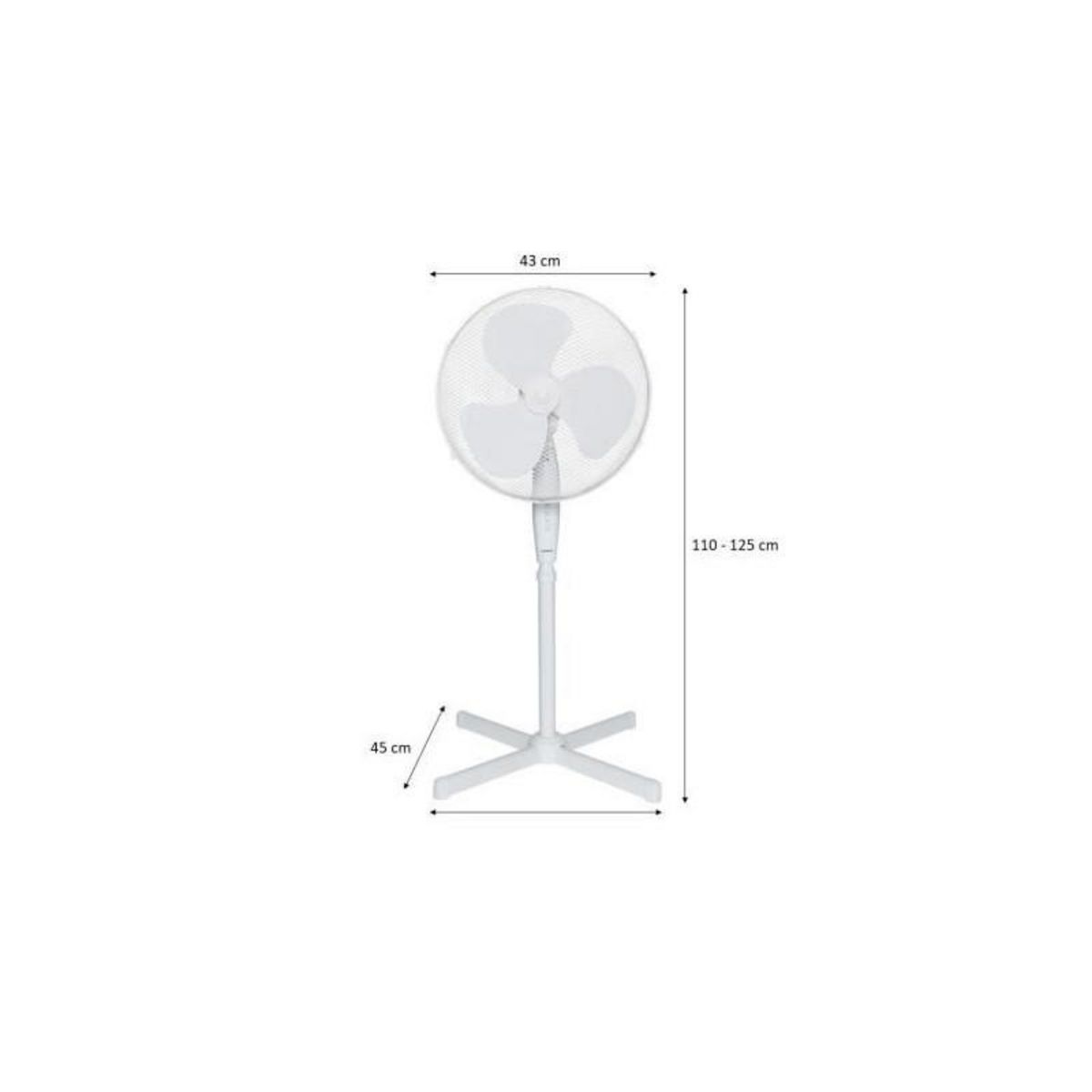 OCEANIC Ventilateur sur pied OCEANIC - 45W - Diametre 40 cm - Hauteur reglable - Oscillation - Blanc