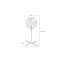 Voir la diapositive 6 : OCEANIC Ventilateur sur pied OCEANIC - 45W - Diametre 40 cm - Hauteur reglable - Oscillation - Blanc