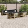 Voir la diapositive 3 : VIDAXL Salon de jardin 9 pcs avec coussins bois de pin impregne