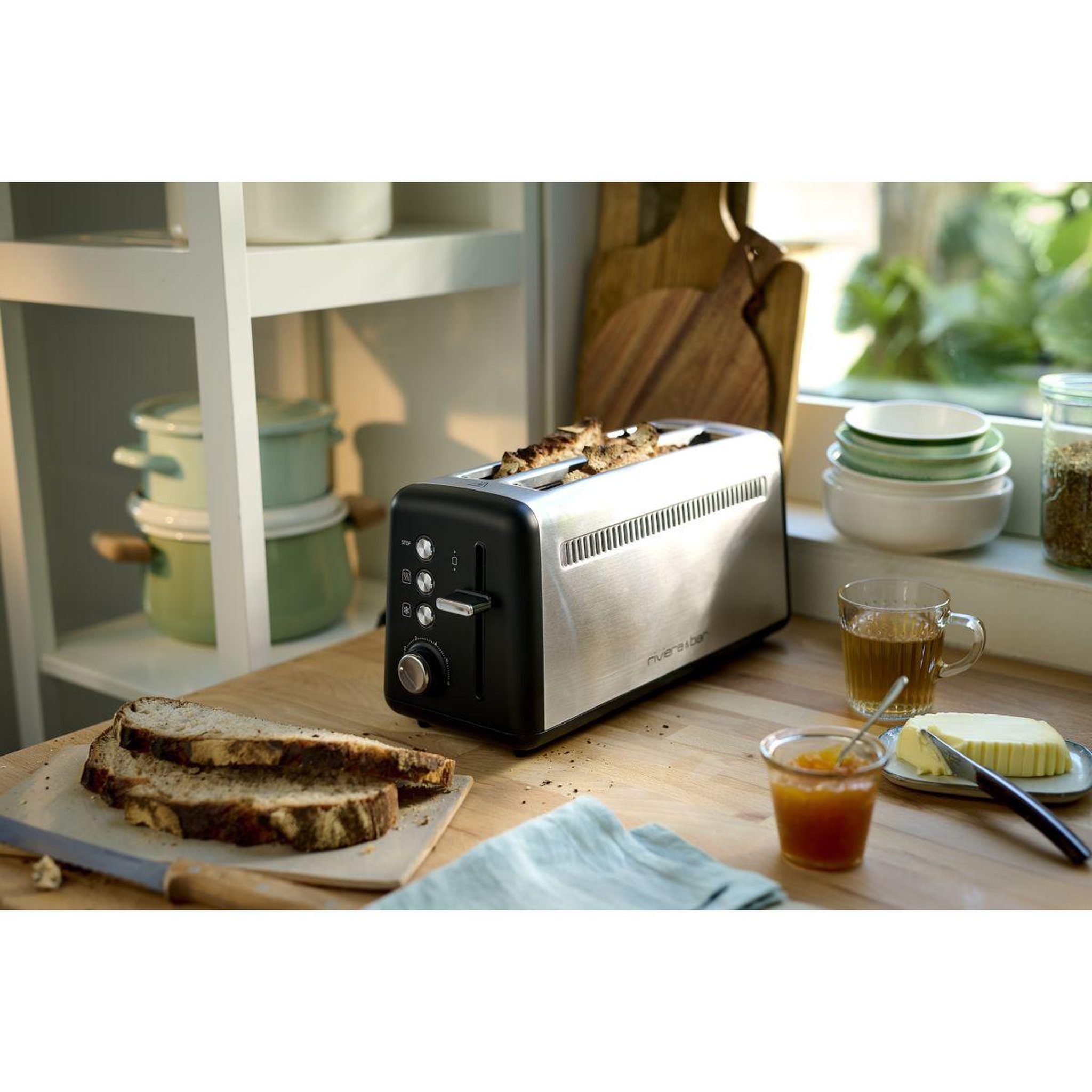 Voir la diapositive 3 : Riviera & Bar Grille-pain inox 2 fentes el qgp359
