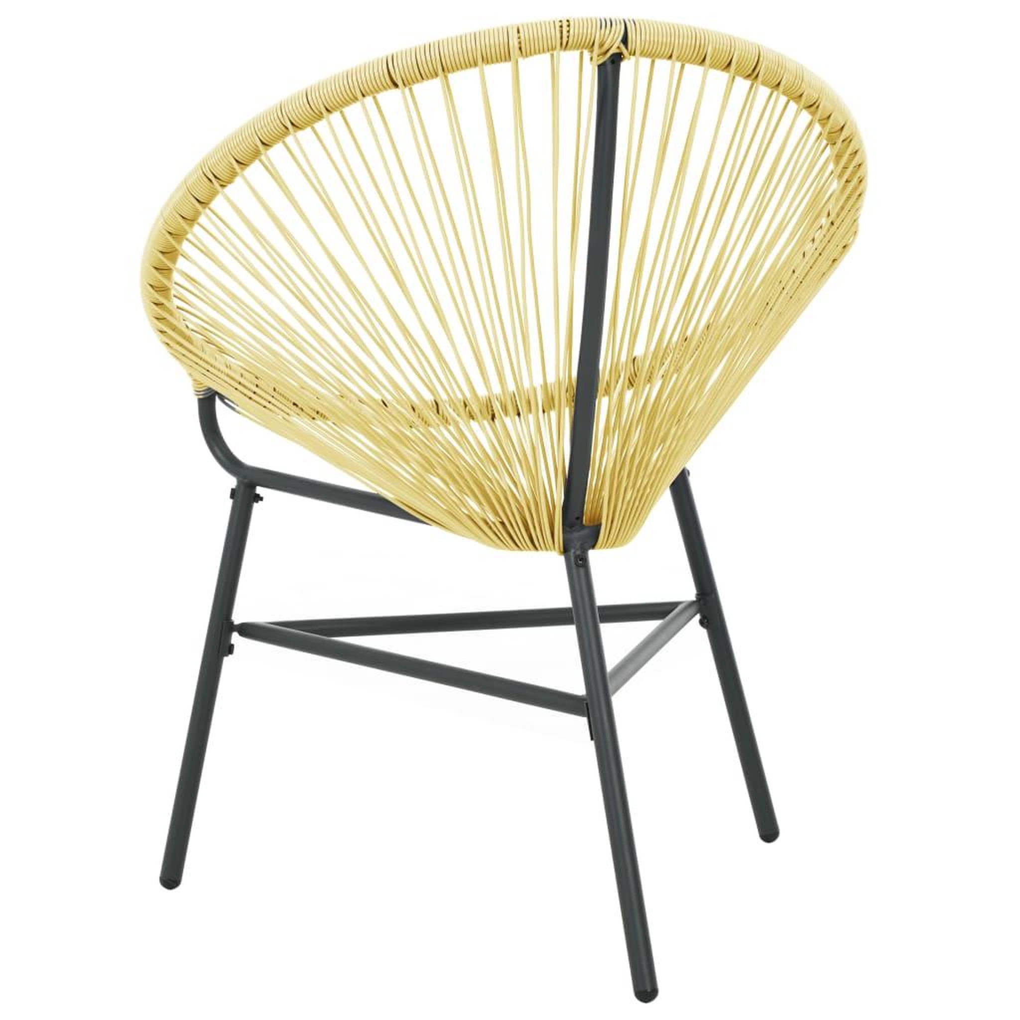 Voir la diapositive 4 : VIDAXL Chaise de jardin Acapulco Resine tressee Beige