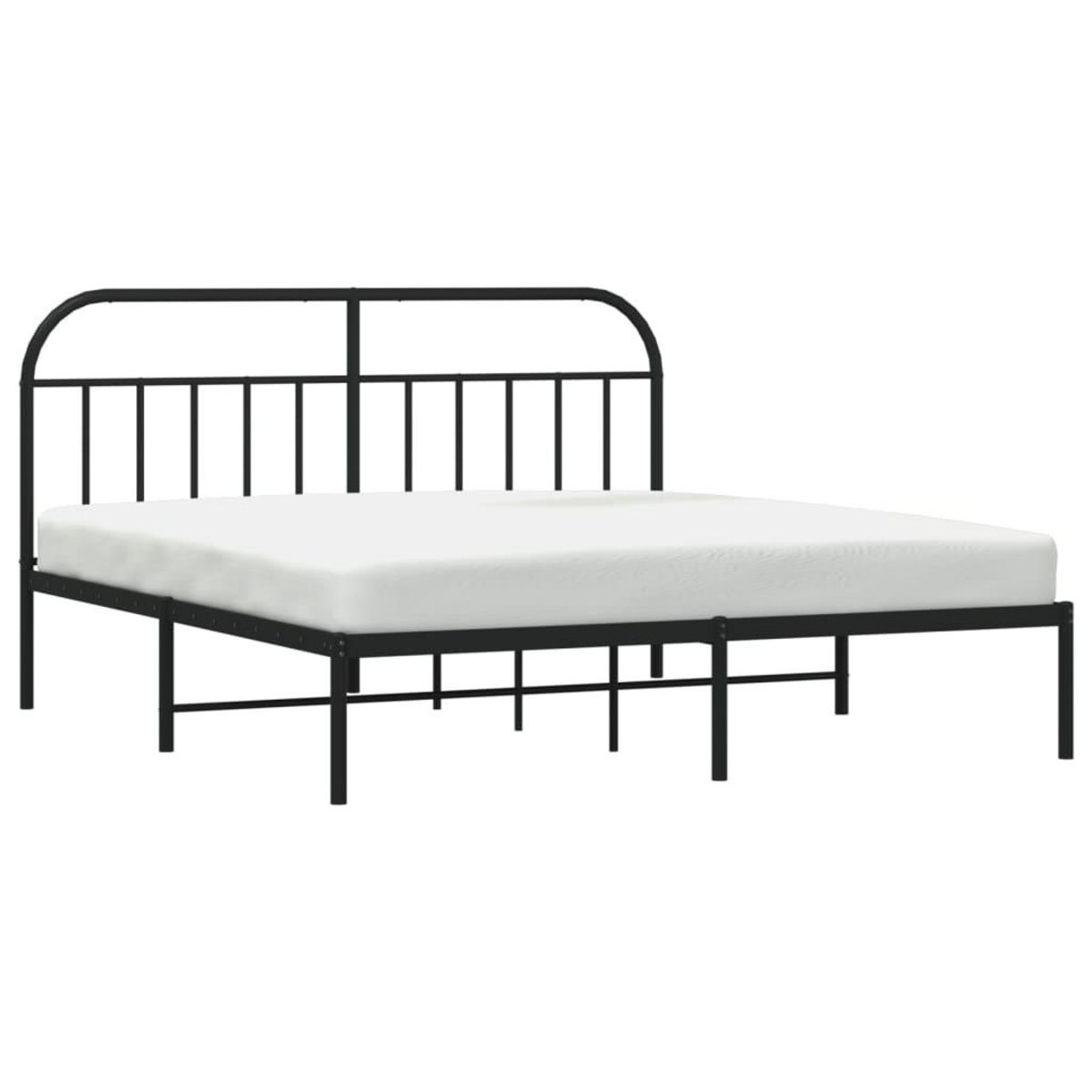 VIDAXL Cadre de lit metal sans matelas et tete de lit noir 180x200 cm