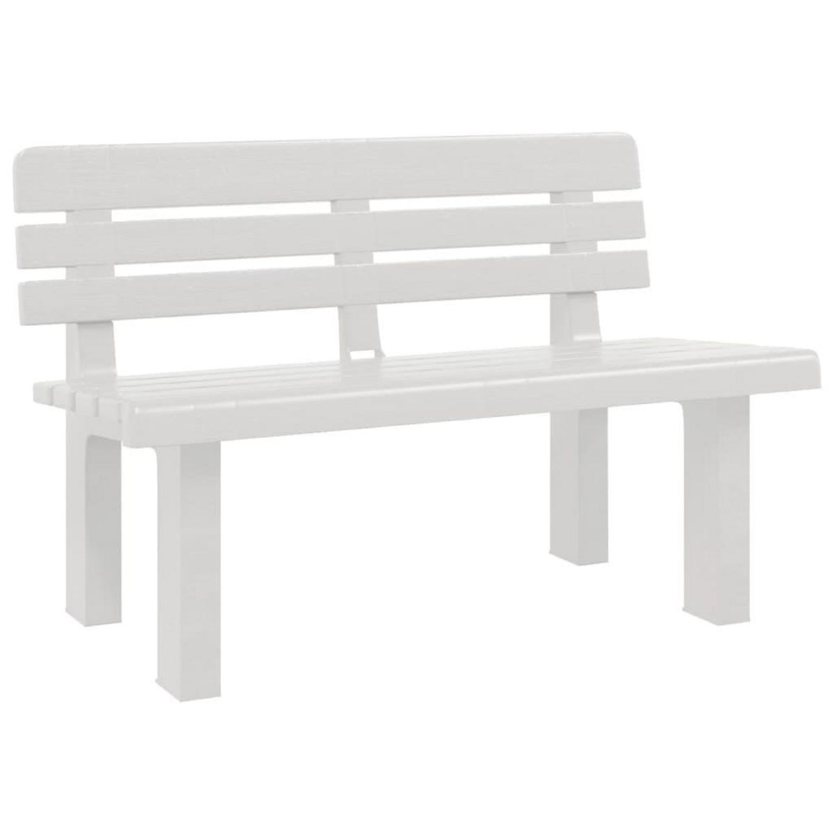 VIDAXL Banc de jardin blanc 110x52x71 cm polypropylene