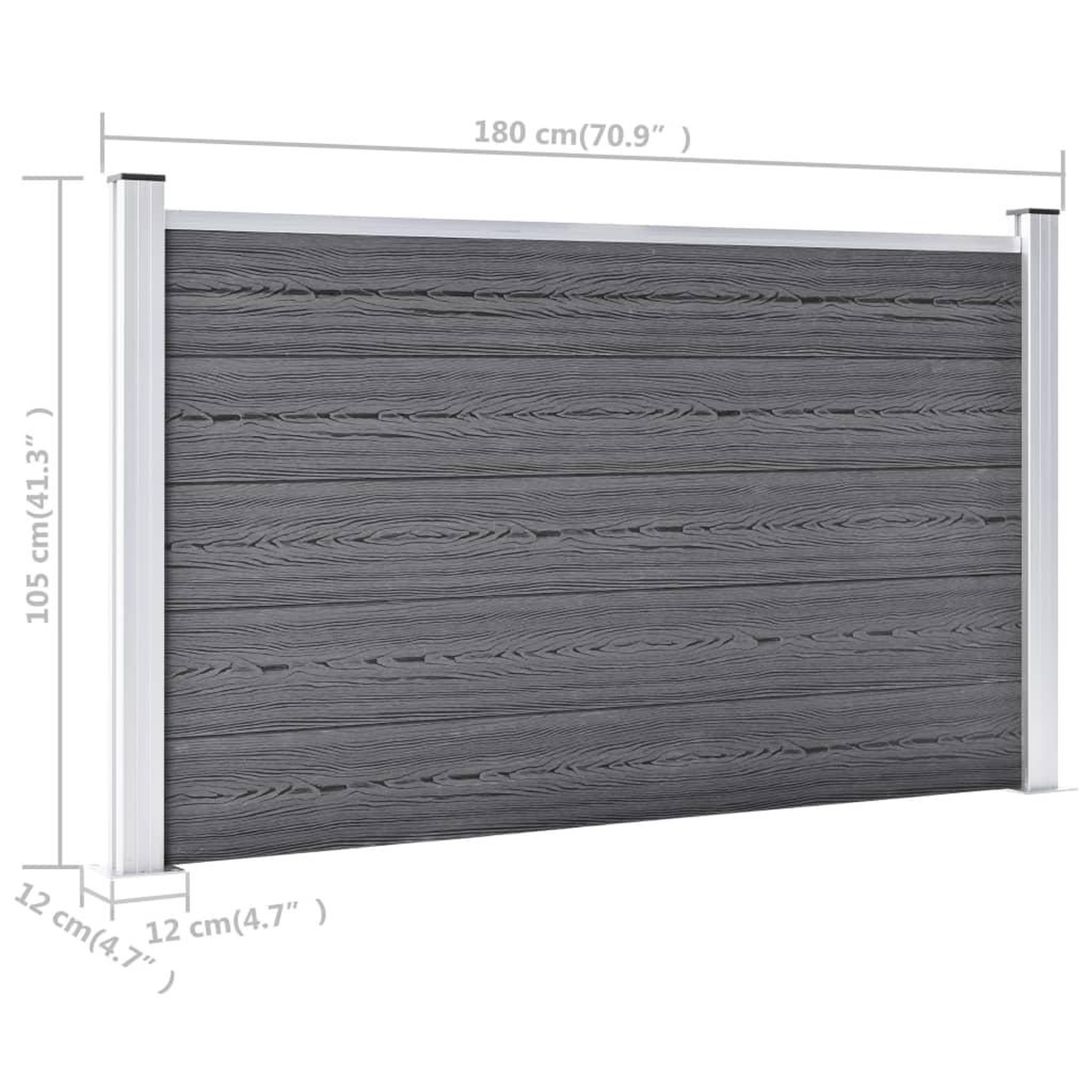 Voir la diapositive 6 : VIDAXL Cloture de jardin WPC 526x106 cm Gris