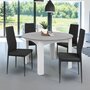 Voir la diapositive 4 : ID MARKET Table à manger extensible ronde DONA 4-8 personnes blanc plateau effet béton 110-150 cm