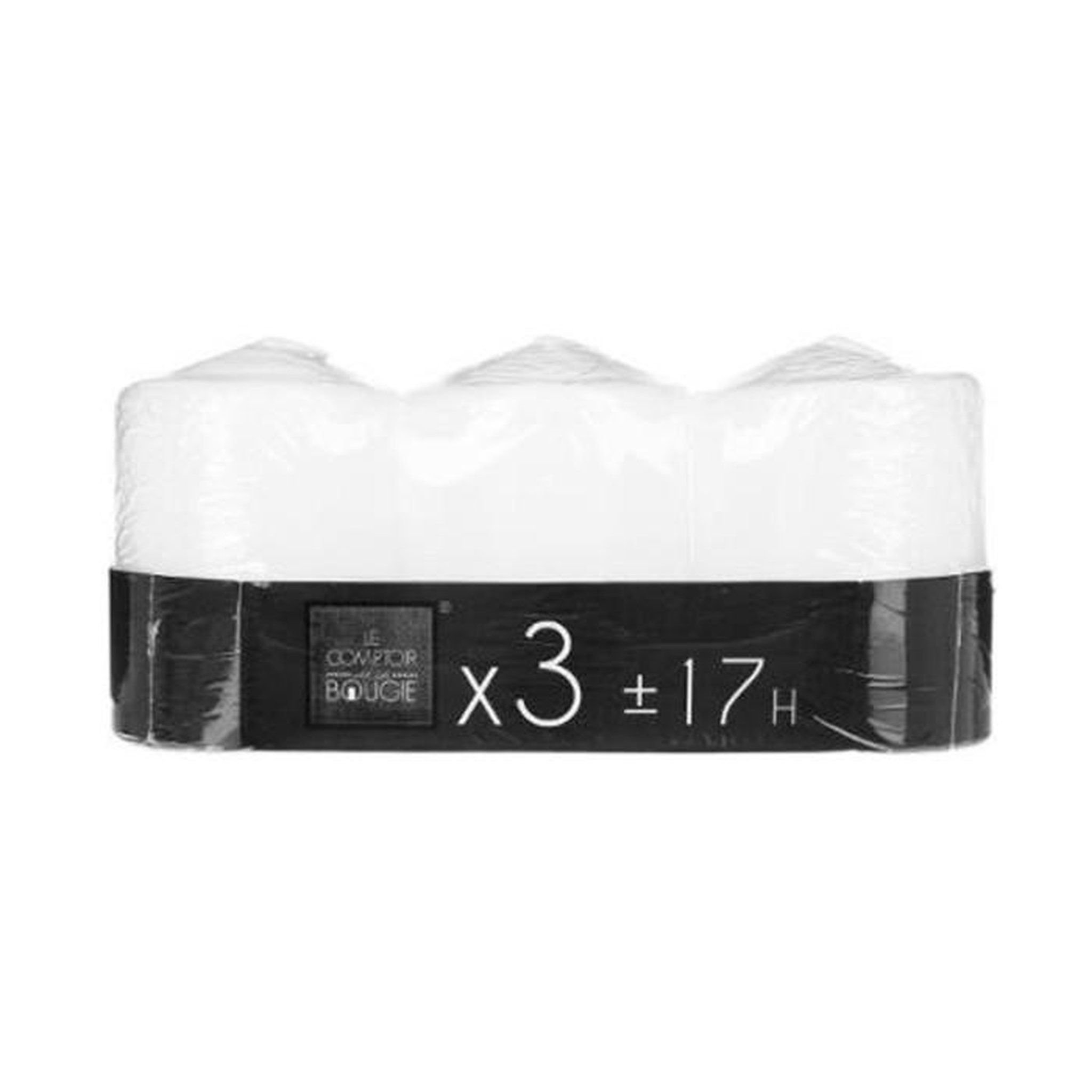 Voir la diapositive 2 : ATMOSPHERA Lot de 3 bougies votives  many  7,5cm blanc