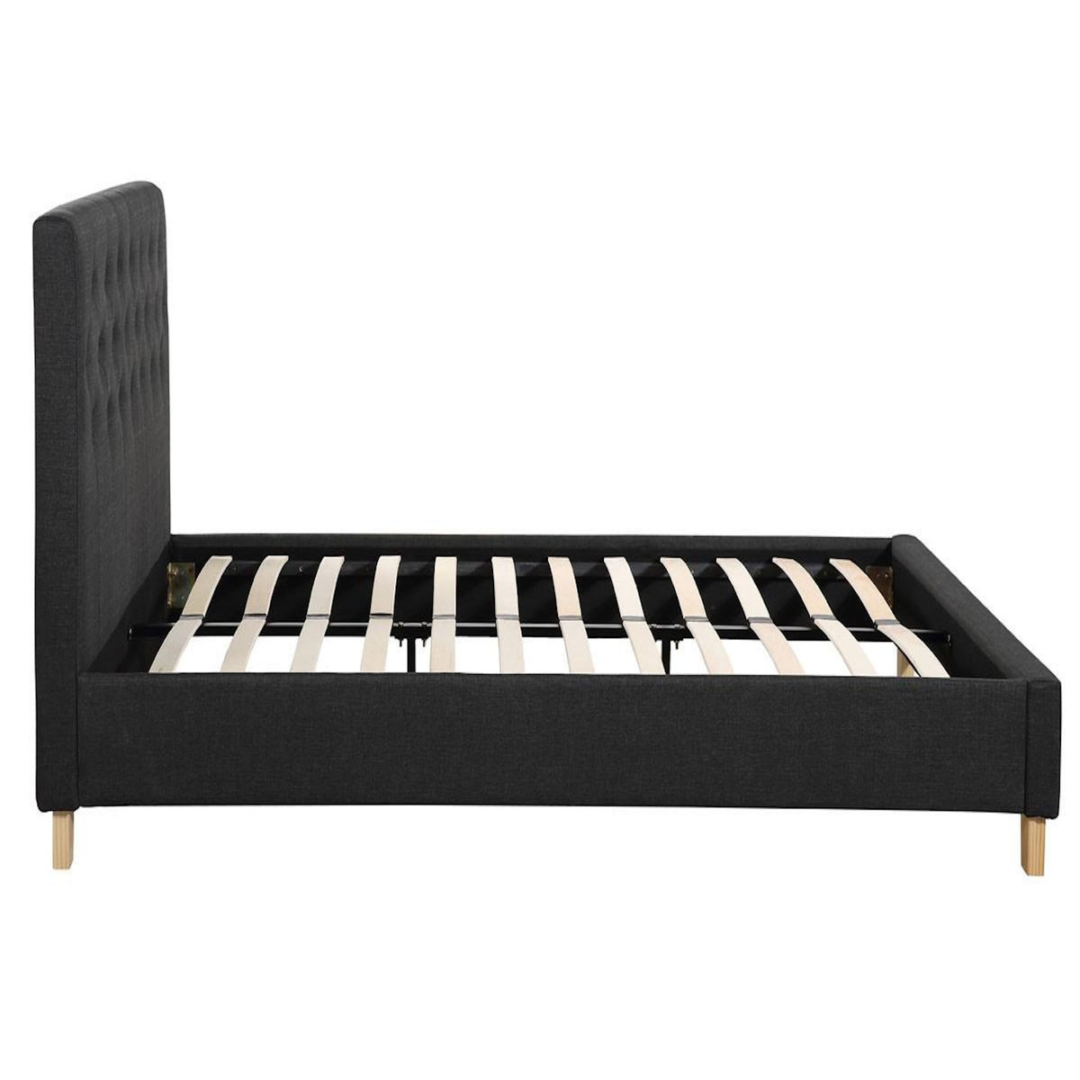 Habitat et Jardin Lit  Emmy  - 160 x 200 cm - Gris foncé