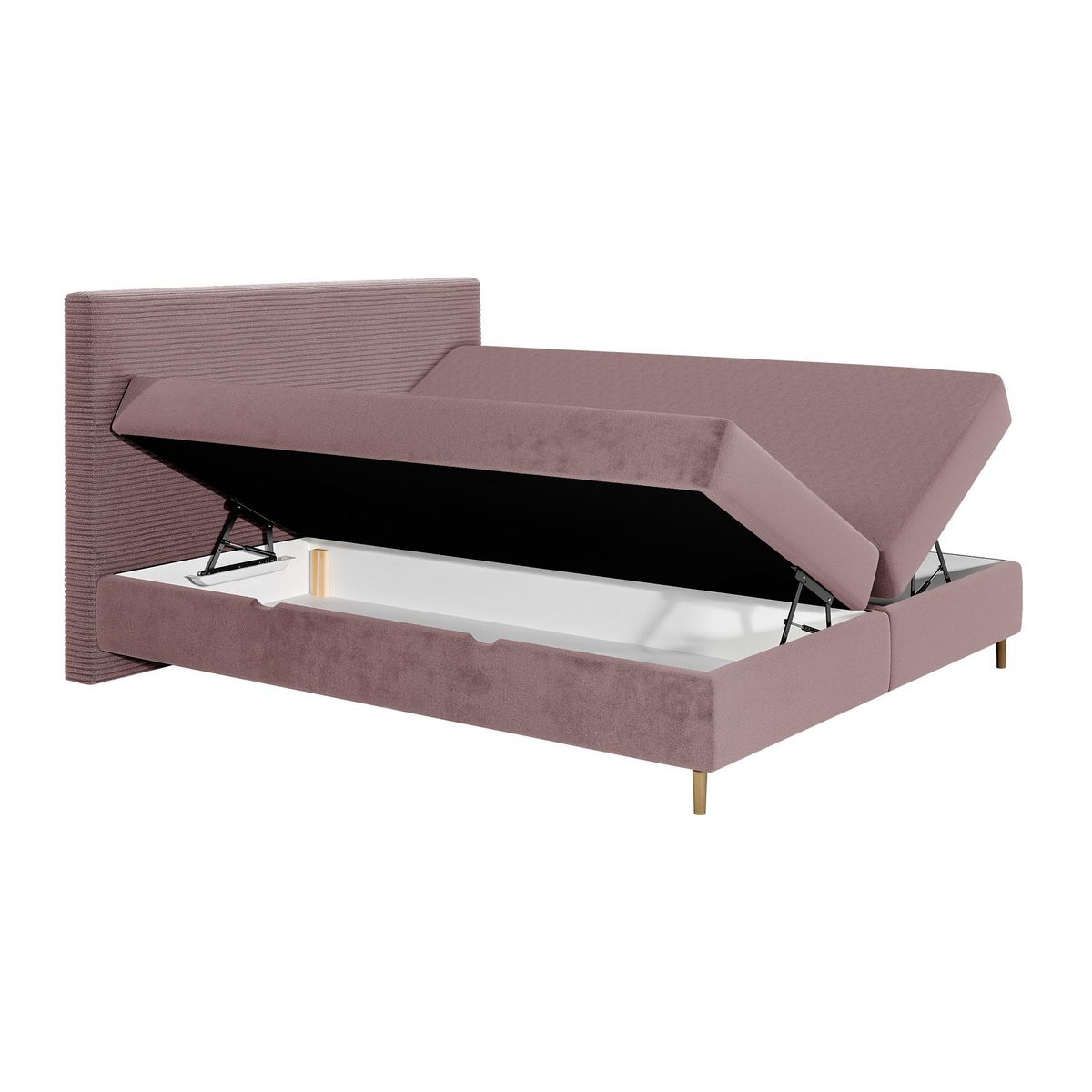 BEST MOBILIER Rafaela - lit boxspring - 180x200 - coffres et surmatelas inclus - en velours
