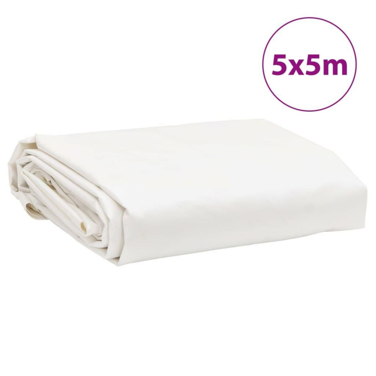 VIDAXL Bache blanc 5x5 m 600 g/m²