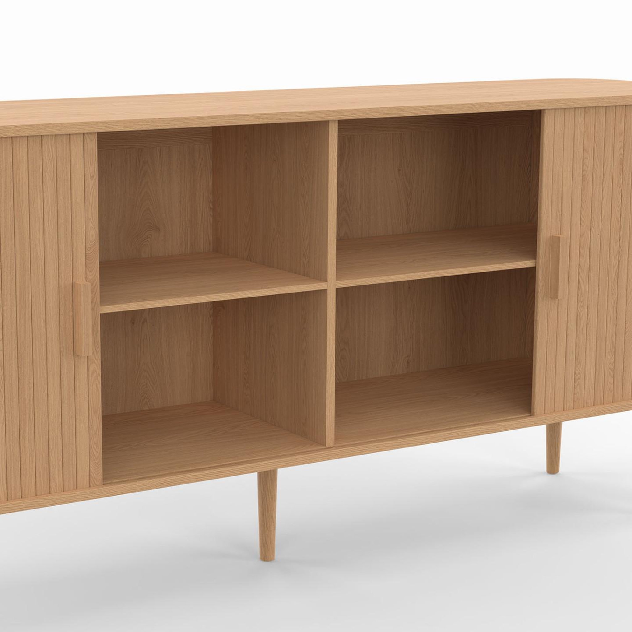 Voir la diapositive 6 : ID MARKET Buffet 160 cm romie xxl effet lattes 2 portes coulissantes