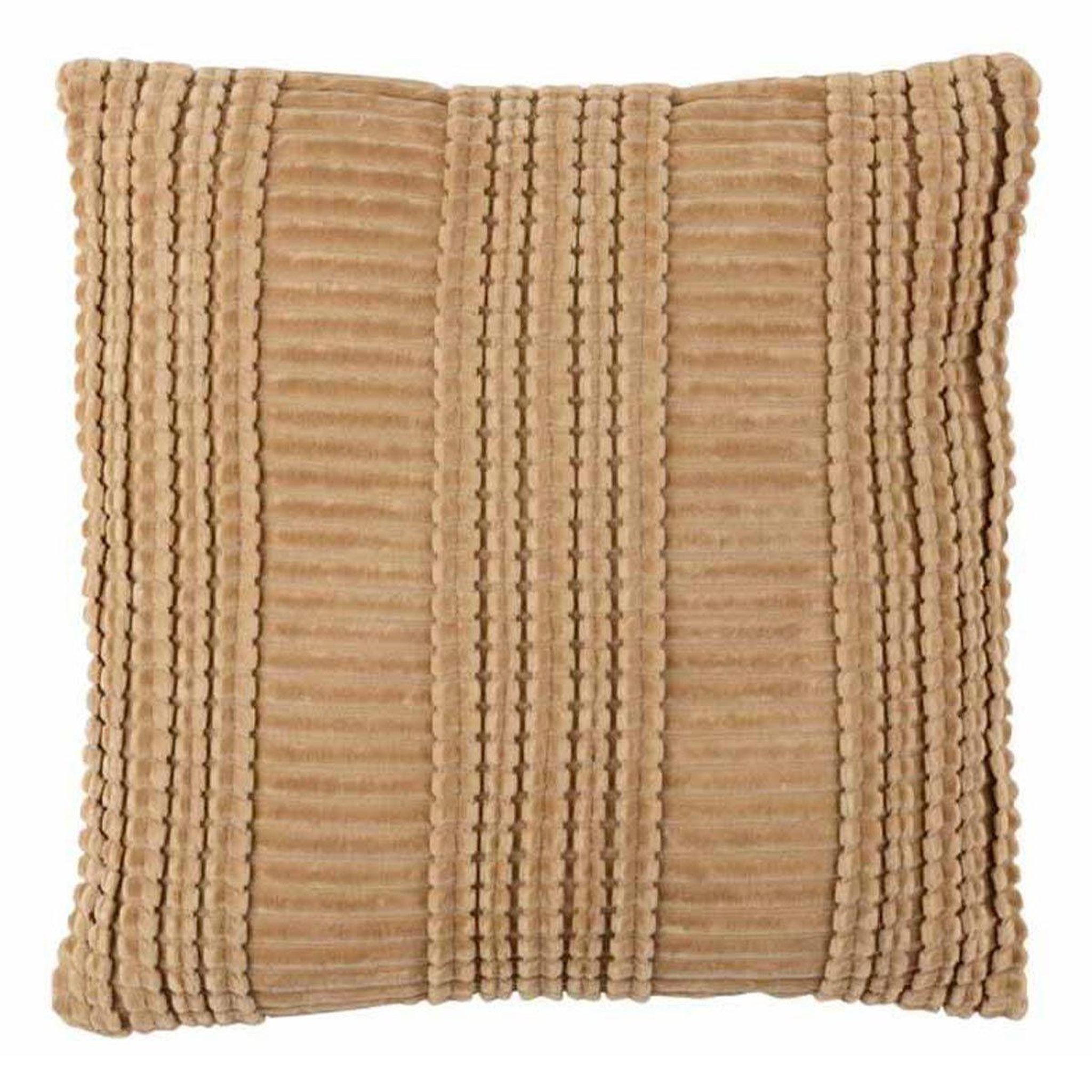 Voir la diapositive 1 : J-LINE Coussin déco  ligne  45x45cm beige