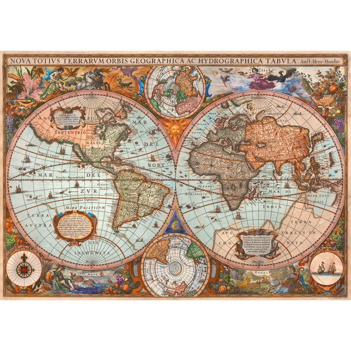 Puzzle Mappemonde, 1500 pièces Schmidt