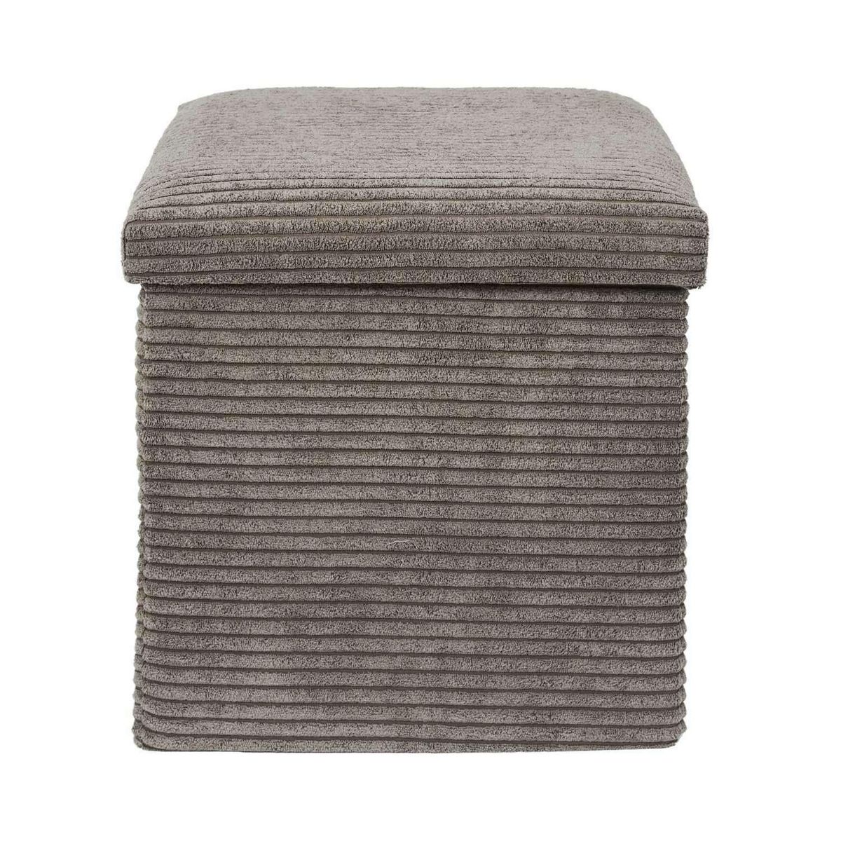 The Home Deco Factory Pouf de rangement pliable effet côtelé