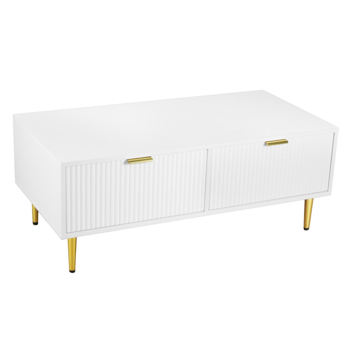 MERAX Table Basse Avec 2 Tiroirs Blanc