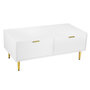 Voir la diapositive 1 : MERAX Table Basse Avec 2 Tiroirs Blanc