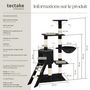 Voir la diapositive 6 : tectake Arbre à chat 144 cm avec griffoir et plateforme d'escalade noir