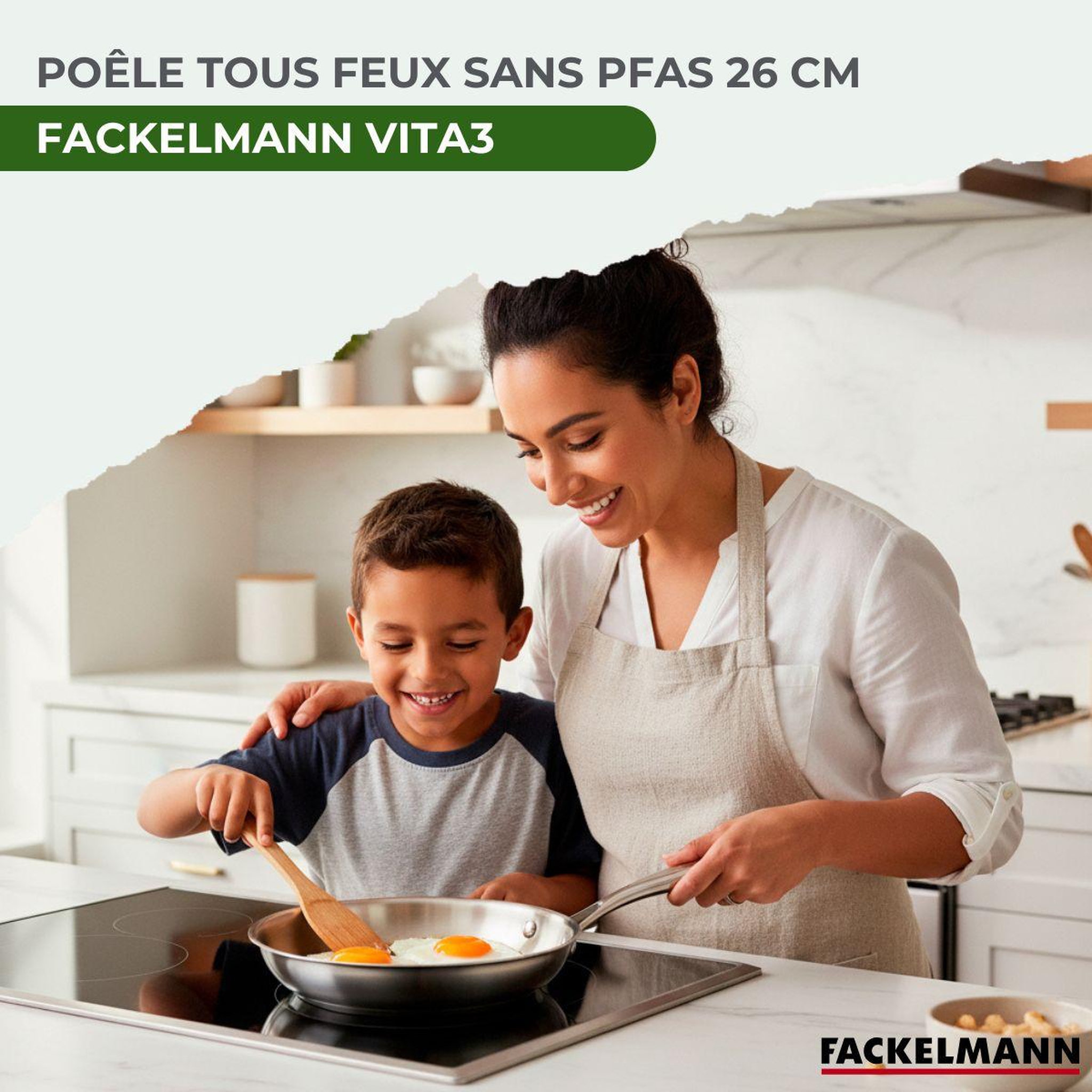Voir la diapositive 2 : Fackelmann Poêle 26 cm en inox 18/10 triply fackelmann vita3