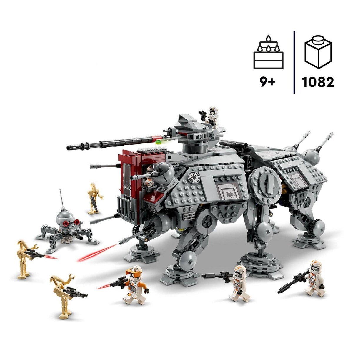 LEGO Star Wars 75337 Le marcheur AT-TE, Jouet avec 5 Minifigurines, La Revanche des Sith