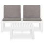 Voir la diapositive 3 : VIDAXL Salon de jardin 2 pcs avec coussins Plastique Blanc