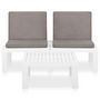 Voir la diapositive 3 : VIDAXL Salon de jardin 2 pcs avec coussins Plastique Blanc
