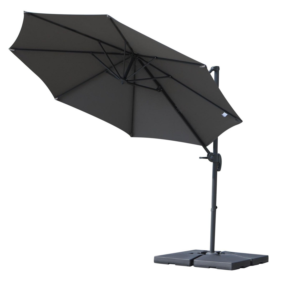 OUTSUNNY Lot de 4 poids de lestage carré pour parasols déportés dim. par dalle 51L x 51l x 12H cm polyéthylène haute densité noir