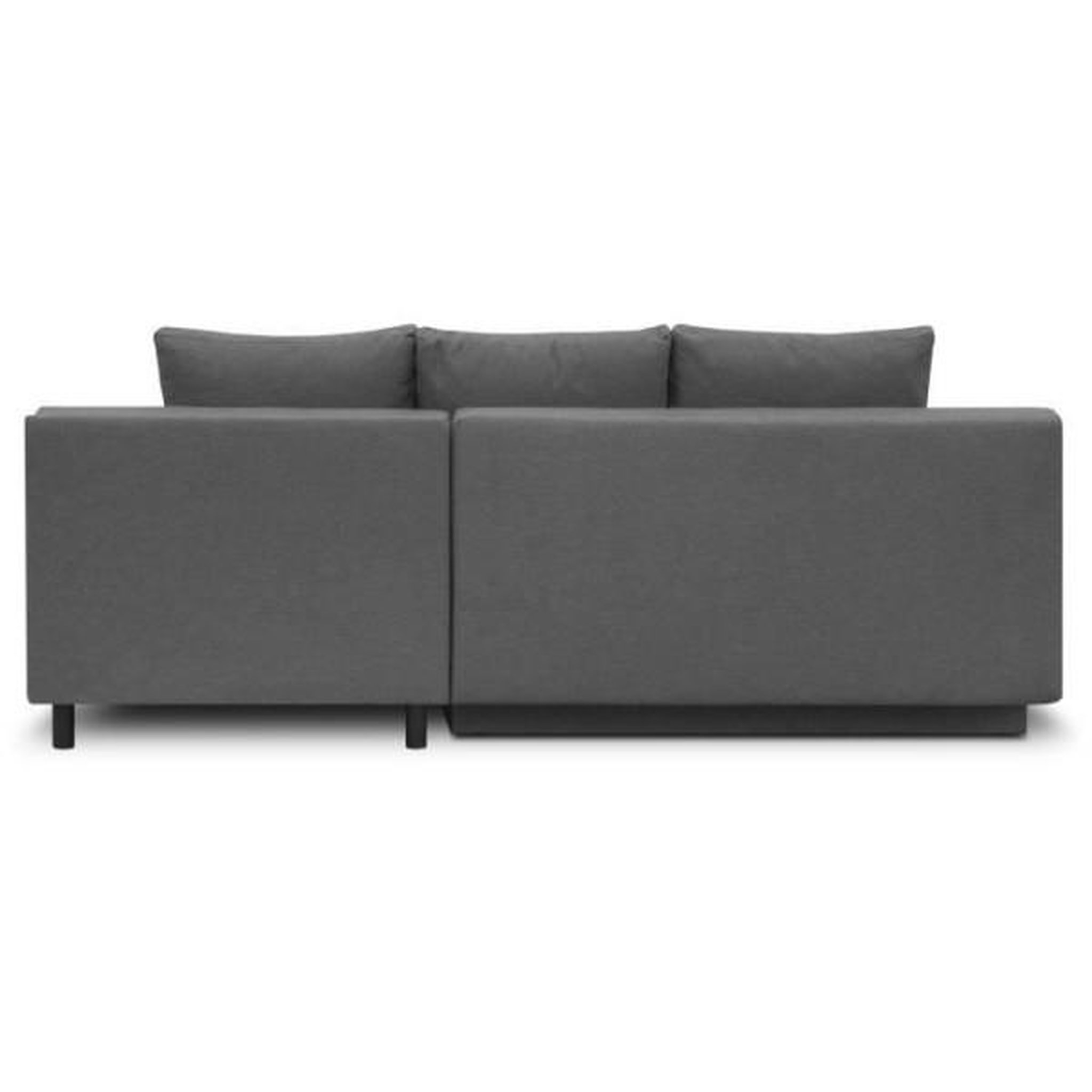 Voir la diapositive 6 : MARKET24 Canapé d'angle droit convertible MIKA 3 places - Tissu gris clair - Coffre de rangement - L218 x P98/145 x H84 cm
