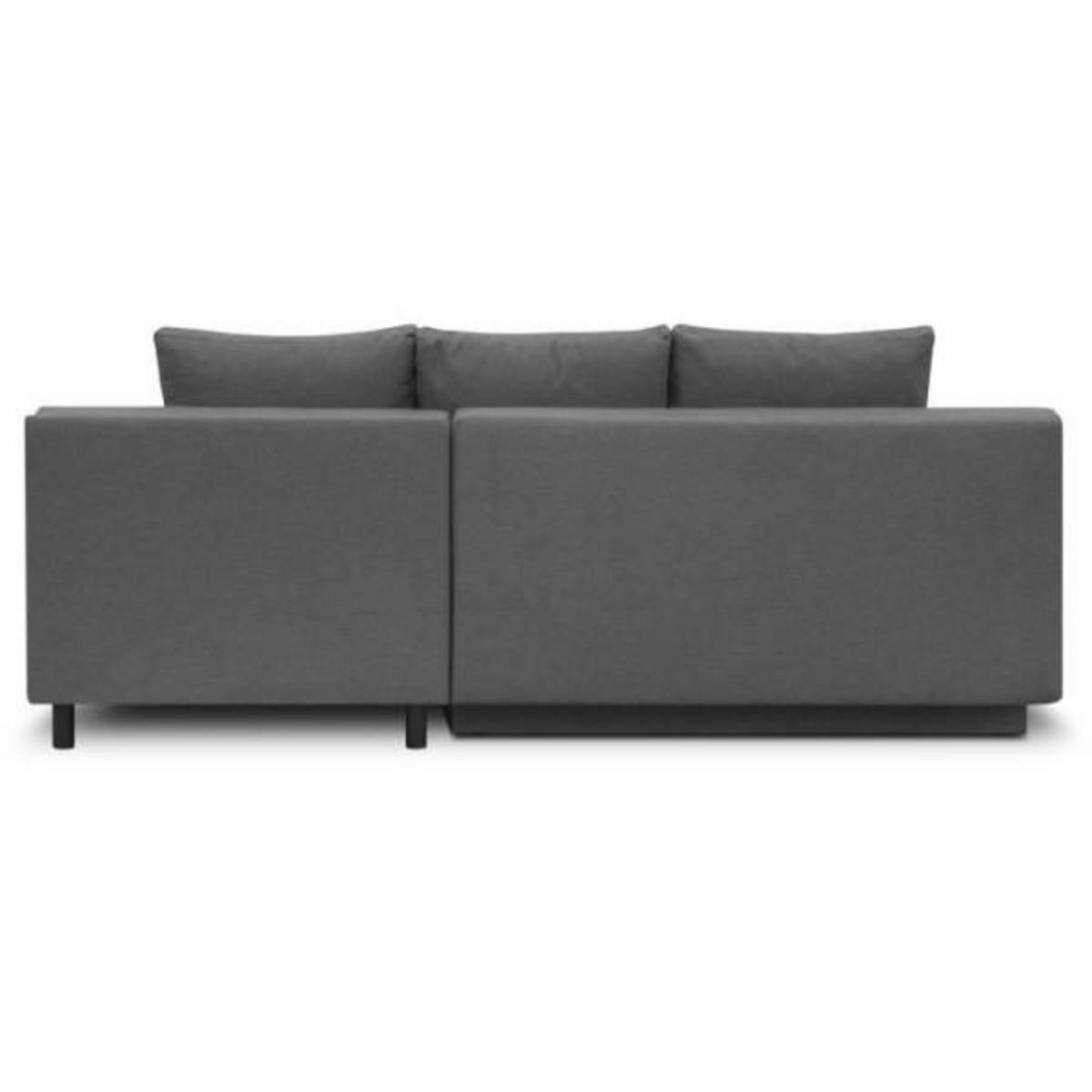 MARKET24 Canapé d'angle droit convertible MIKA 3 places - Tissu gris clair - Coffre de rangement - L218 x P98/145 x H84 cm